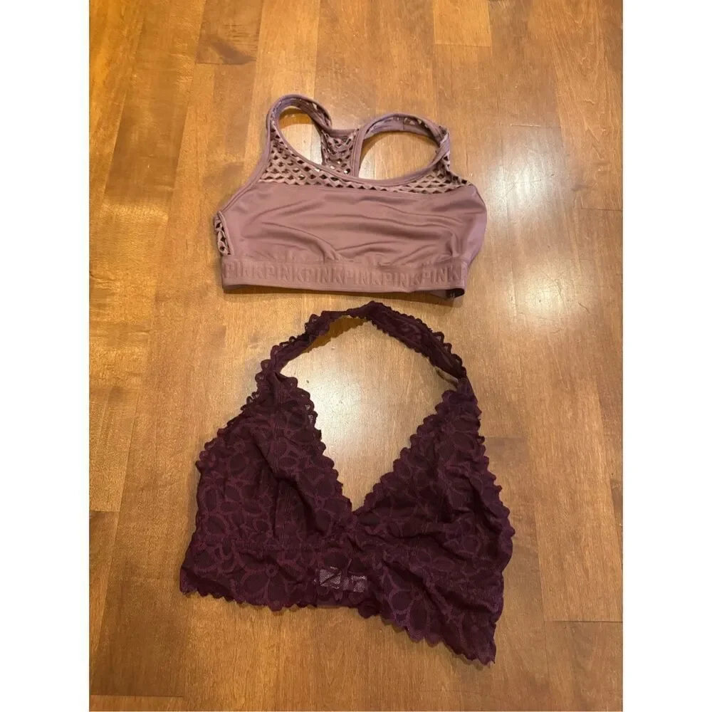 Women’s Victoria’s Secret Pink Bralette and sports bra bundle size medium